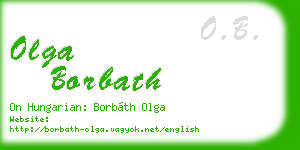 olga borbath business card