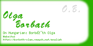 olga borbath business card